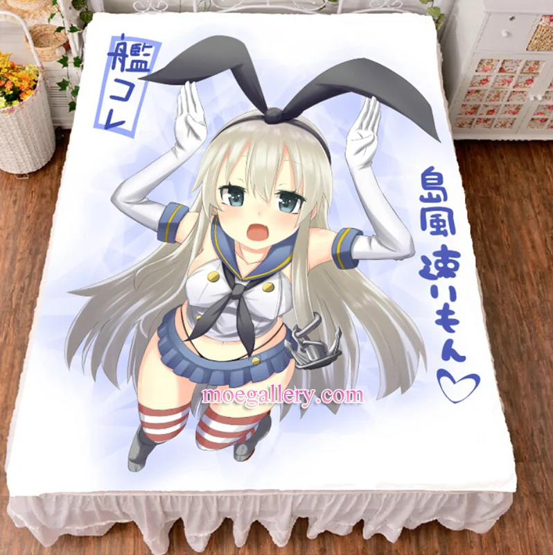 Kantai Collection Shimakaze Anime Girl Bed Sheet Summer Quilt Blanket Custom