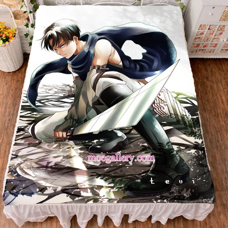 Attack On Titan Levi Anime Bed Sheet Summer Quilt Blanket Custom - Click Image to Close