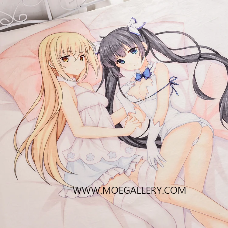 Is It Wrong to Try to Pick Up Girls in a Dungeon Hestia Bed Sheet Summer Quilt Blanket Custom - Click Image to Close