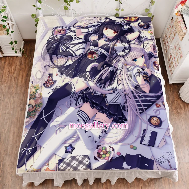 Neko Para Chocola Vanilla Anime Girl Bed Sheet - Click Image to Close