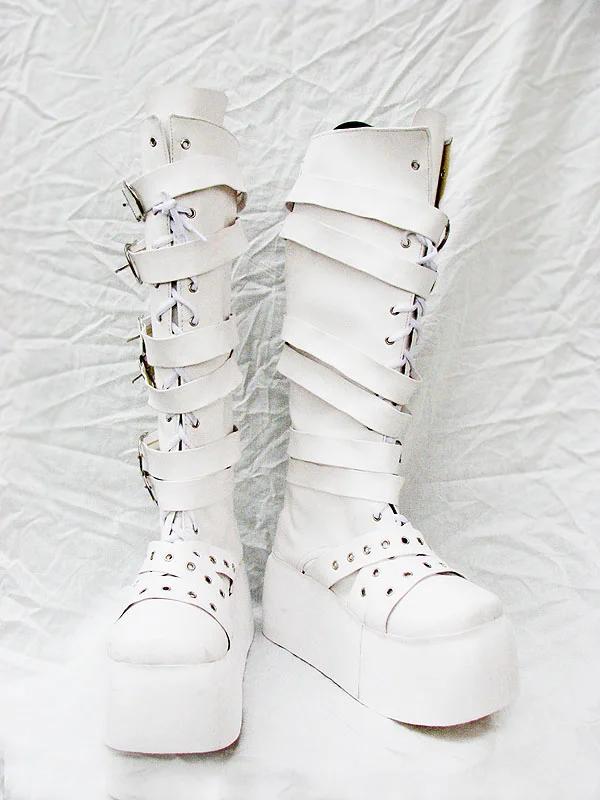 DOD Style White Cosplay Boots 04 - Click Image to Close
