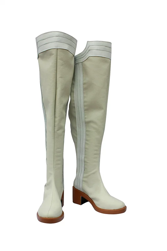 Rune Factory White Cosplay Boots - Click Image to Close