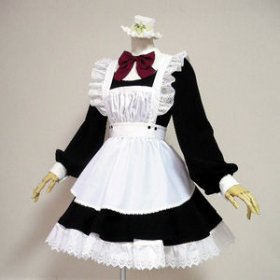 Cute Girl Maid Dress Short Sleeve For Katsucon's Cherry Tea Maid Cafe