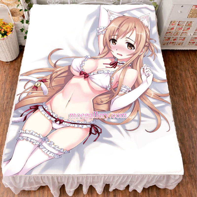Sword Art Online Asuna Yuuki Anime Girl Bed Sheet Summer Quilt Blanket Custom