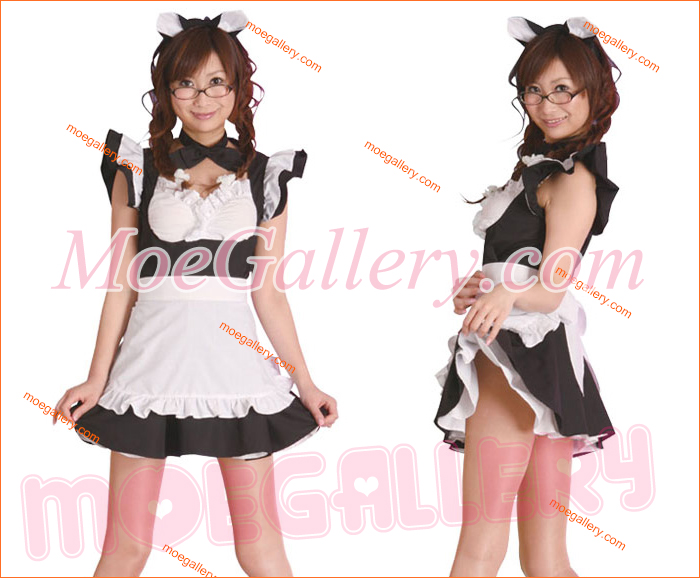 Cute Cat Black White Maid Dress